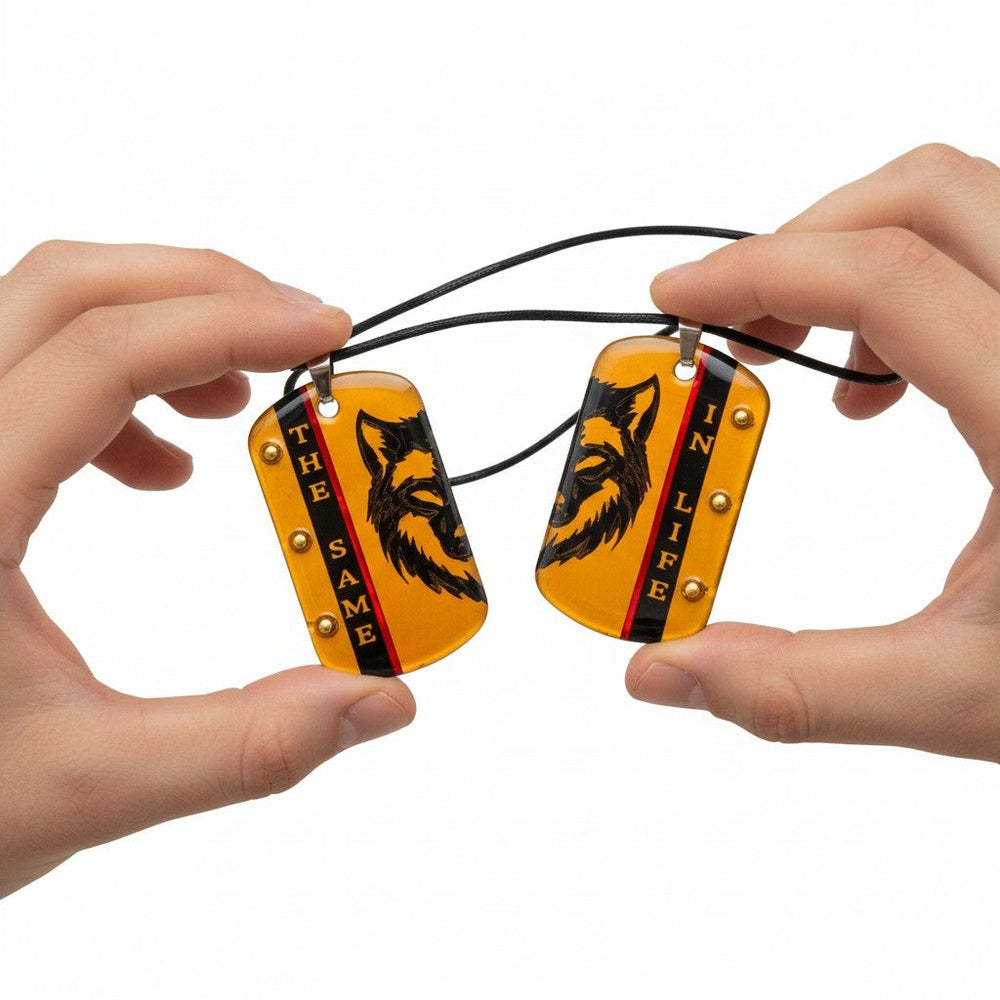 Lupo - Simbolo di identitá condivisa | Set di 2 pendenti personalizzabili rjthw8-is