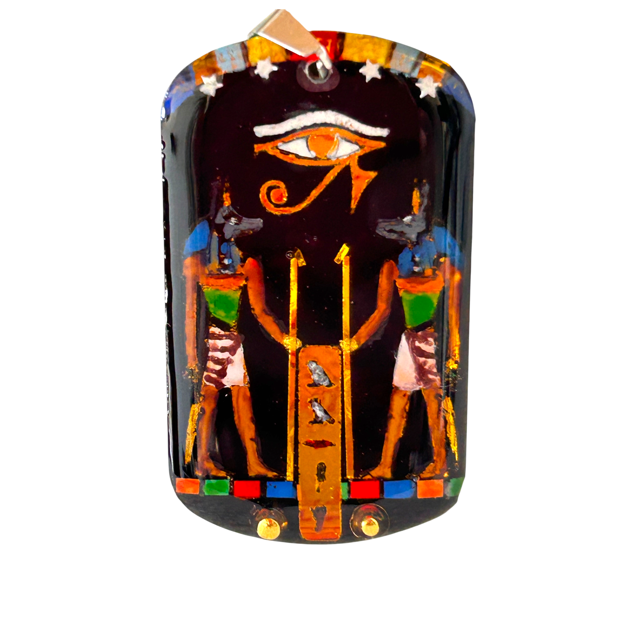 Pendente Egizio Anubi e Occhio di Horus - personalizzato con nome in geroglifico