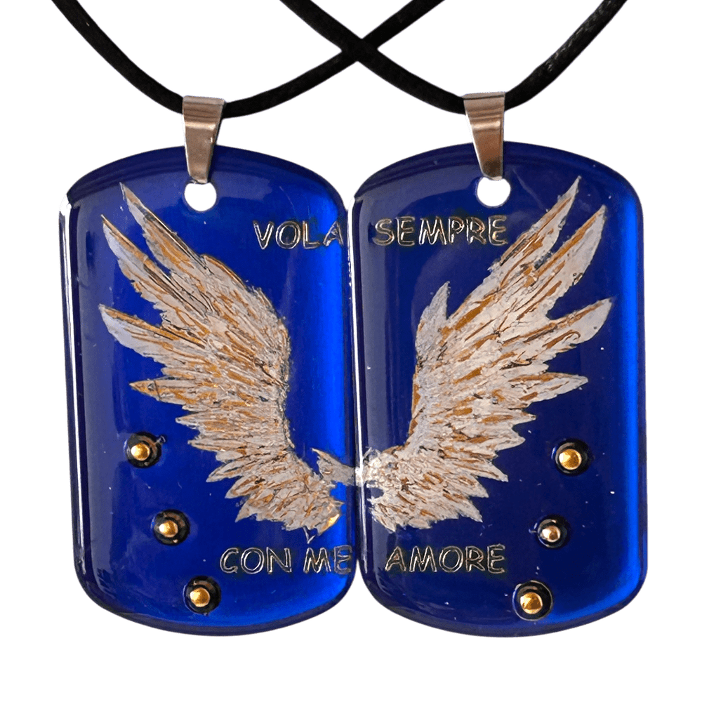 Coppia di Pendenti Complementari Angelo - "Vola Sempre Con Me" | Set Doppio Personalizzabile rjthw8-is