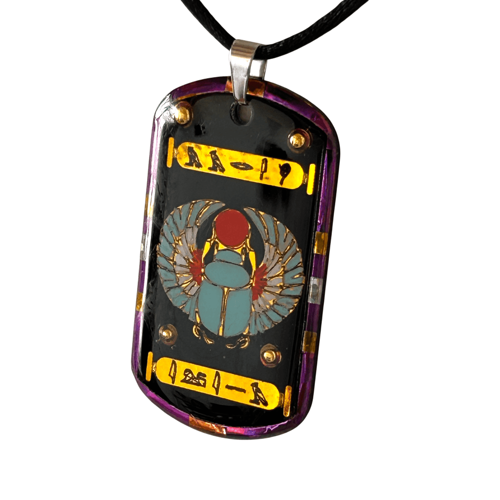 Pendente egizio Scarabeo Alato - con nomi in geroglifico - talismano di Fortuna e Rinascita rjthw8-is