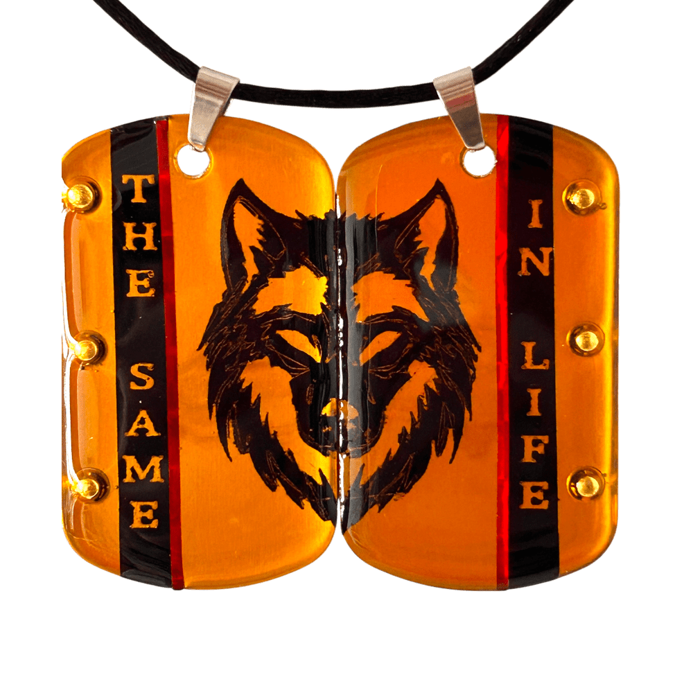 Lupo - Simbolo di identitá condivisa | Set di 2 pendenti personalizzabili rjthw8-is