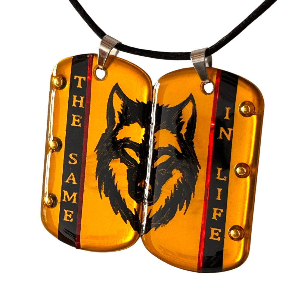 Lupo - Simbolo di identitá condivisa | Set di 2 pendenti personalizzabili rjthw8-is