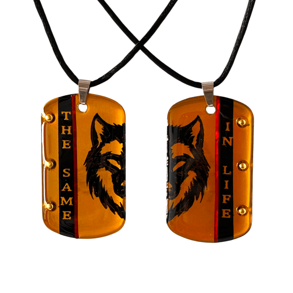 Lupo - Simbolo di identitá condivisa | Set di 2 pendenti personalizzabili rjthw8-is