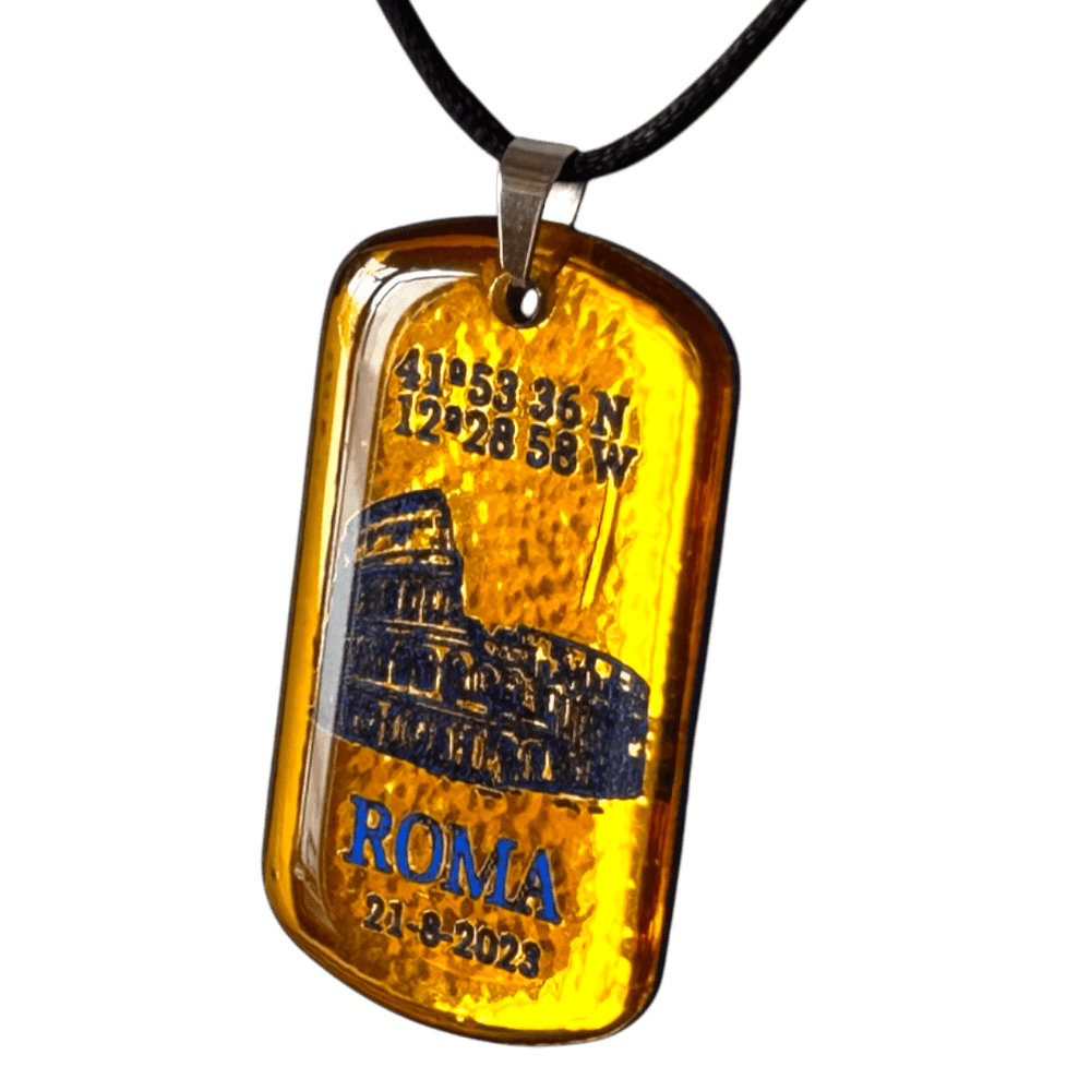 Pendente Coordinate del Cuore - Roma personalizzabile rjthw8-is