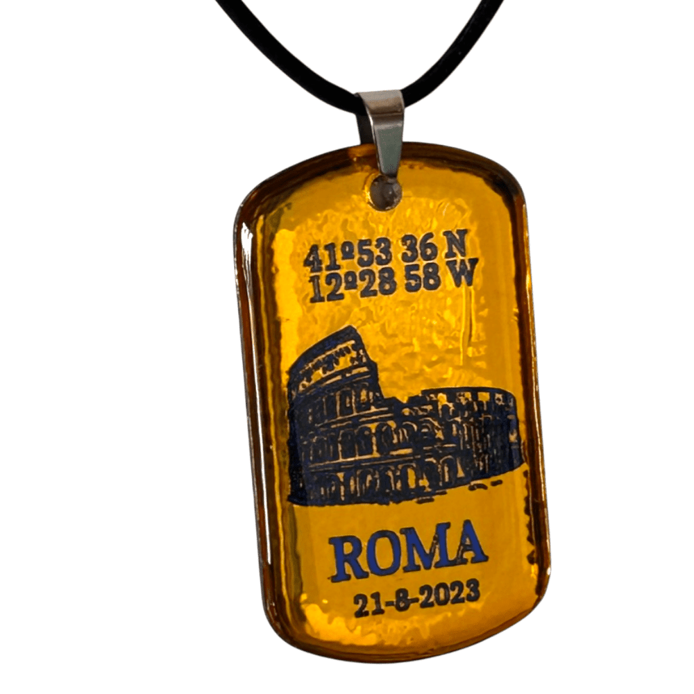Pendente Coordinate del Cuore - Roma personalizzabile rjthw8-is